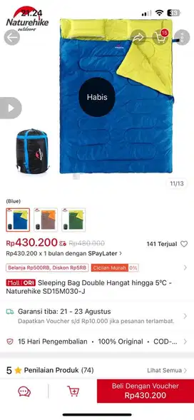 Sleeping bag dan matras