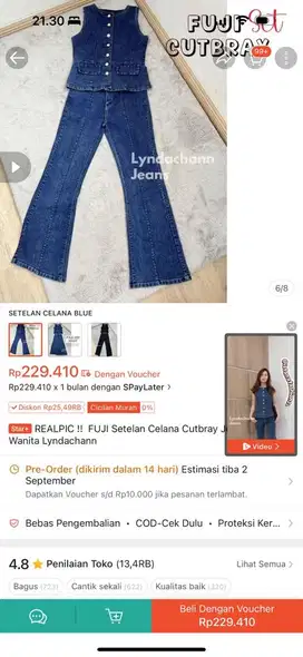 Jual one set jeans