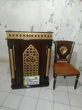Mimbar podium minimalis full kayu jati