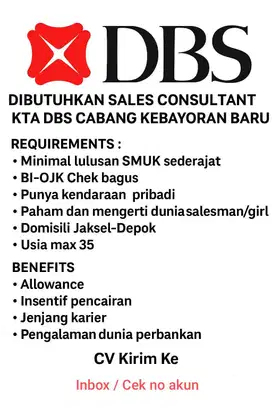 Sales Consultant Unit KTA DBS