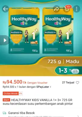 Susu formula healthyway 1+ 725gr