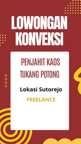 Lowongan Konveksi (Penjahit & Tukang Potong)