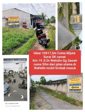 Dijual Cepat Murah Tanah Strategis lebar 10X18m Cuma 80juta sk camat