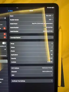Ipad 12.9 inch 4 generation free apple pencil