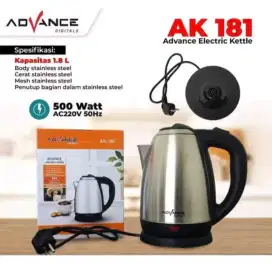 Advance AK-181 Kettle teko listrik 1,8 liter Hemat Listrik Hitam