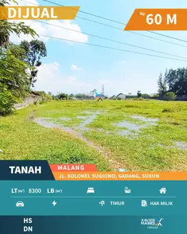 f077  Tanah Strategis di Poros Jalan Kolonel Sugiono,Gadang Malang