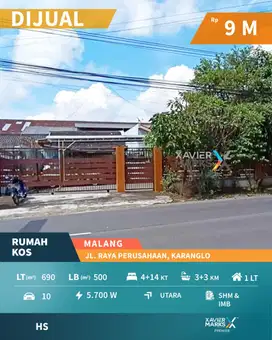 f078 Dijual Rumah Plus Kost Aktif di Poros Jalan Raya Perusahaan,Mlg