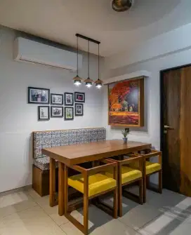 Meja set interior kursi kafe