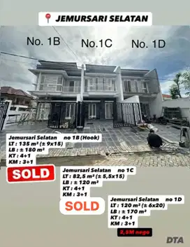 Rumah Baru Dijual Jemursari Selatan