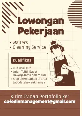 Membutuhkan pegawai cafe & resto