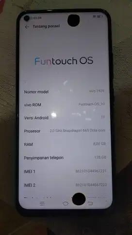 Vivo 1935 Ram 8 internal 128