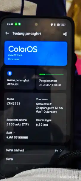 Oppo A5i baru seminggu