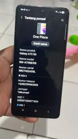 Samsung galaxy A73 5G 8/256 batangan