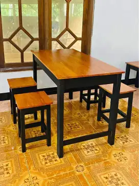 Meja kursi makan cafe warmindo