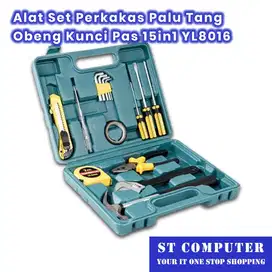 Alat Set Perkakas Palu Tang Obeng Kunci Pas 15in1 YL8016