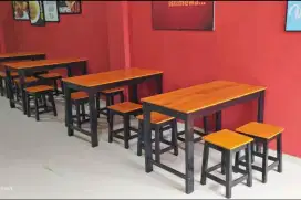 Meja kursi makan cafe warmindo