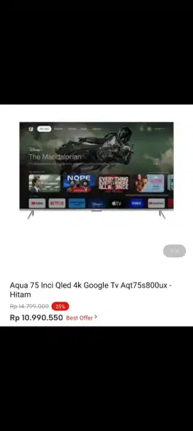 Tv Aqua 75inch murah banget sudah android