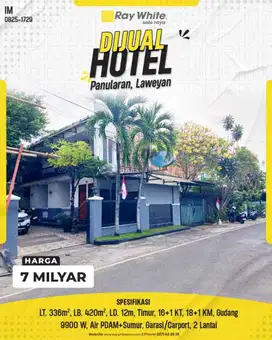 Hotel Dijual di Panularan, Laweyan, Solo! Investasi Properti Produktif