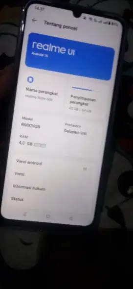 Hp realme note 60x