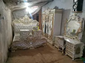 Tempat tidur set kamar ukiran terbaru full kayu jati