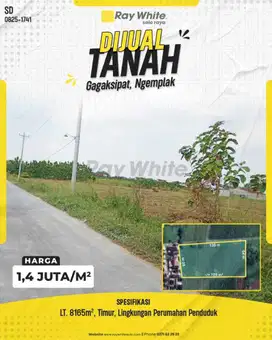 Jual Tanah Gagaksipat, Ngemplak - Dekat Bandara Adi Soemarmo