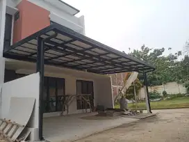 Kanopi rangka holo galvanis dan atap alderon