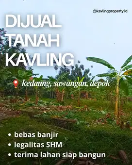Jual Kavling Kedaung Sawangan Depok, Bebas Banjir, Cocok Untuk Hunian