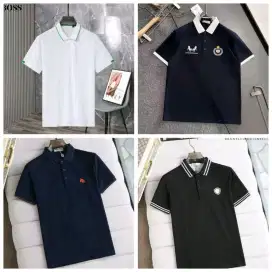 Kaos kerah branded pria banyak model hermes versace lv loro piana