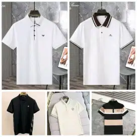 Kaos kerah branded pria banyak model hermes versace lv loro piana dll