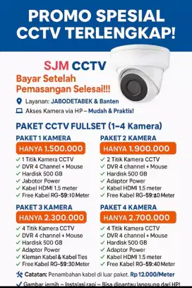 Pasang kamera cctv paket lengkap siap pasang