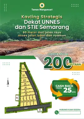 Tanah murah diskon 25 juta dekat unnes gunung pati semarang