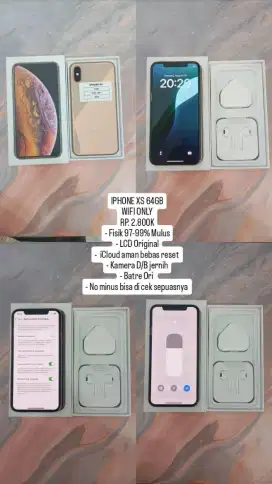 IPHONE XS 64GB WIFI ONLY/FULLSET/BERGARANSI