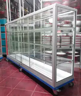 Etalase Pake RODA BESAR + Siku Besi 2Mx1M Buat Usaha