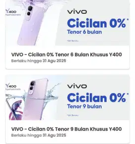 Promo gadget vivo y400 cicilan 0% by KREDIVO