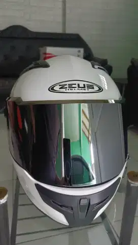 BU Helm full face Zeus ZS-813 white plus intercom rider MaxTo M2