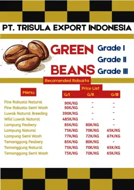 Coffee Green Beans & Coffee Roasted