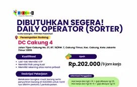 DIBUTUHKAN SEGERA! DAILY OPERATOR (SORTER)