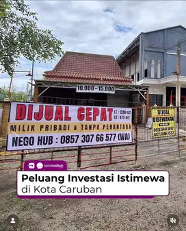 Dijual tanah dan bangunan komersial