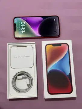 SECOND Iphone 14 Red 256 GB nego tipis