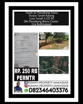 Trn Harga Tanah Jln Panaikang Gowa Dusun Tanah Karang Luas 5,125 M ²