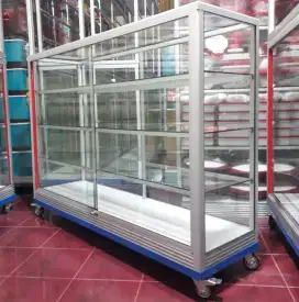 Etalase Kaca & Aluminium Panjang 1,5M Barang Siap Langsung Kirim