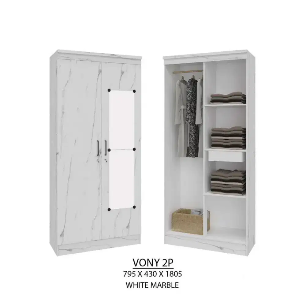 READY LEMARI PAKAIAN VONY 2 PINTU TERMURAH TERLARIS SALE