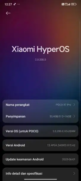 Poco X7 pro 12/512 batangan/TT