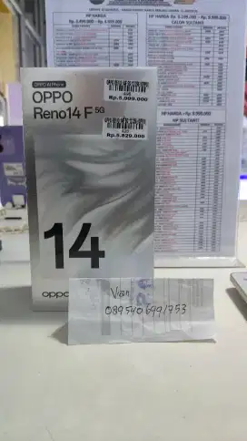 Oppo Reno 14f ram 8+8/256 Atlantis dahsyat