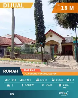 Dijual Rumah Siap Huni di Daerah Gunung-gunung, Klojen Kota Malang