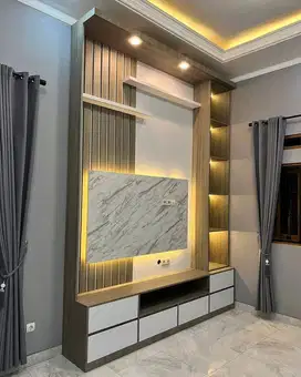 jasa pembuatan interior backdrop tv set kece bagus!