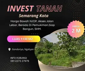 Invest Untung Tanah Kavling 1130 m² Ngaliyan Semarang Kota