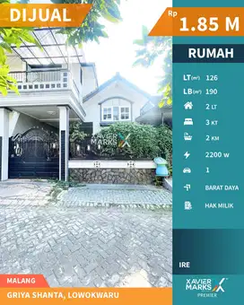 Dijual Rumah Terawat Siap Huni di Griyashanta Suhat Lowokwaru Malang
