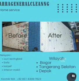 Jasa panggilan homeservis cuci kasur springbed sofa karpet kursi