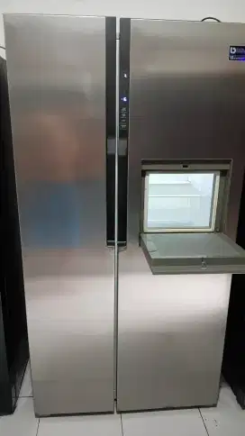 Dijual kulkas side by side samsung kondisi normal
